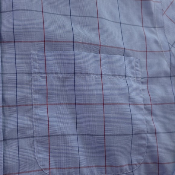 Charles Tyrwhitt Dress Shirt 16.5 36 Non Iron Slim Fit Blue Check Point Collar - Picture 2 of 10